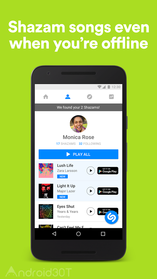 دانلود شازم Shazam 12.23.0 پیدا کردن خواننده آهنگ اندروید