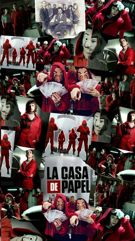 تصویر پس زمینه سریال لا کاسا La casa wallpaper برای گوشی